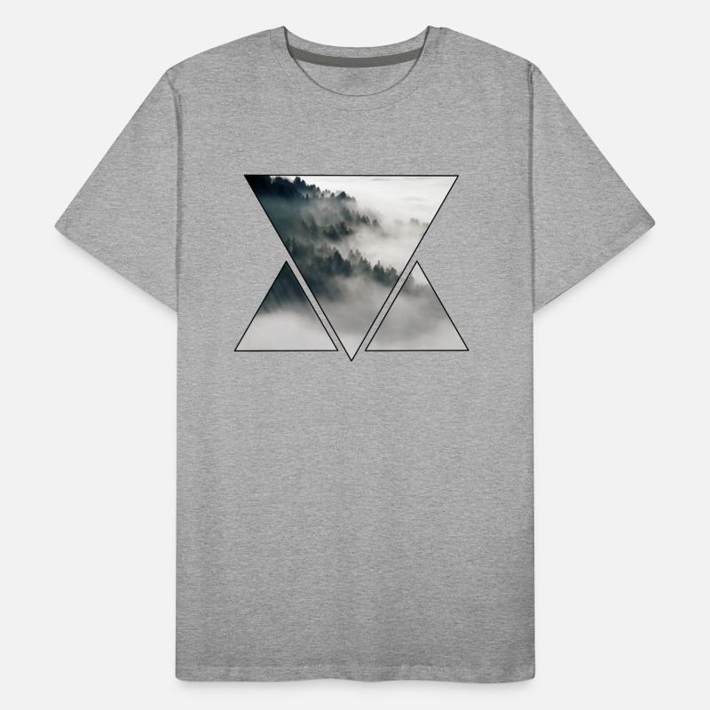 Triangle Brouillard et Forêt T-shirt bio Premium Homme