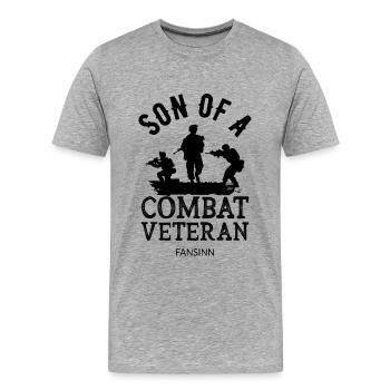 Veteran Soldat Krieg Frieden Amerika Geschenk Held - Männer Premium Bio T-Shirt - Grau meliert - Vorne - Damien (186cm)