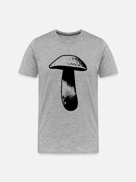 Mannen champignon porcini champignonplukker - Mannen premium biologisch T-shirt - grijs gemêleerd