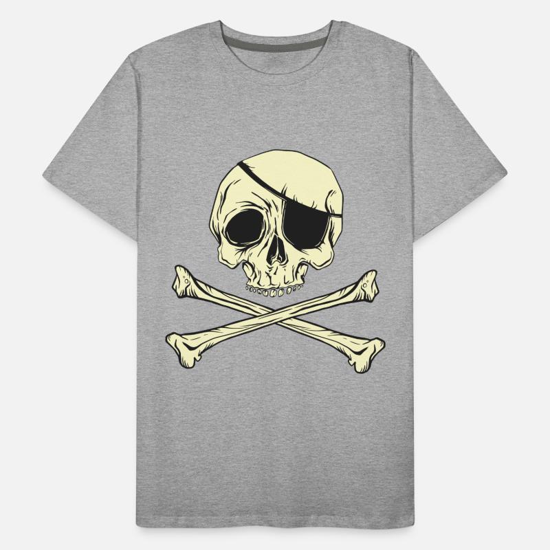 Cache-oeil crâne de pirate Jolly Roger T-shirt bio Premium Homme