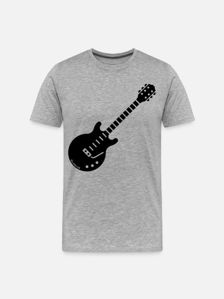 Guitare Électrique (Guitare / Rock / Musique) - T-shirt bio Premium Homme - gris chiné