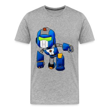 Robot - Männer Premium Bio T-Shirt - Grau meliert - Vorne - Damien (186cm)