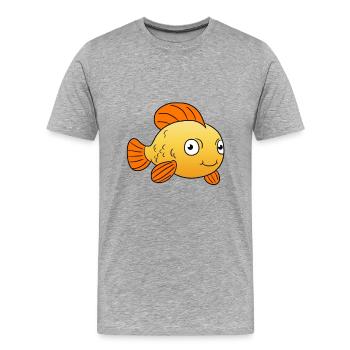 Poisson rouge - T-shirt bio Premium Homme - gris chiné - Devant - Damien (186cm)