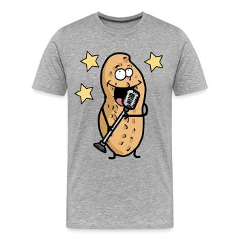 Peanut Singer Band Musiciens Kids Fantasy Star - T-shirt bio Premium Homme - gris chiné - Devant - Damien (186cm)