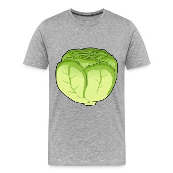 Lettuce Salad Cabbage Cabbage Head Vegetable Kitchen - Men's Premium Organic T-Shirt - heather grey - Front - Damien (186cm)