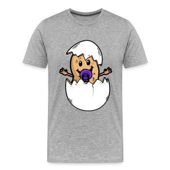 Peanut Baby Parental Leave Parents Pregnant Birth Egg - Men's Premium Organic T-Shirt - heather grey - Front - Damien (186cm)