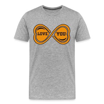 Je t’aime - T-shirt bio Premium Homme - gris chiné - Devant - Damien (186cm)
