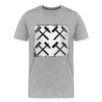 Maillet et cadeau d’exploitation minière de fer - T-shirt bio Premium Homme - gris chiné - Devant - Damien (186cm)