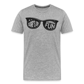 Lunettes de Soleil Été Fun Surf's Up Vintage - T-shirt bio Premium Homme - gris chiné - Devant - Damien (186cm)
