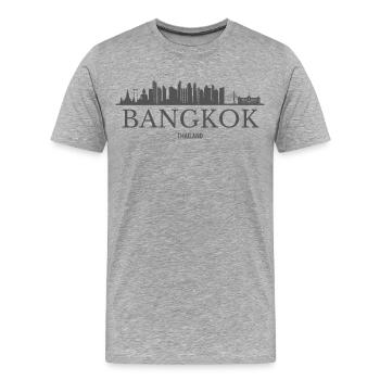 Bangkok, Thaïlande, silhouette de Bangkok - T-shirt bio Premium Homme - gris chiné - Devant - Damien (186cm)