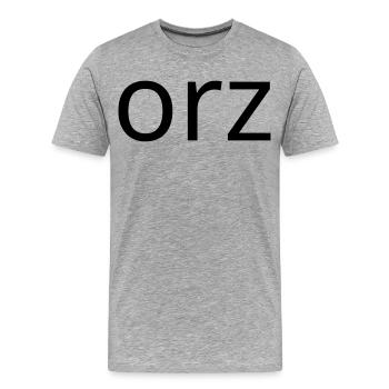 orz emoticon désespoir ASCII classique - T-shirt bio Premium Homme - gris chiné - Devant - Damien (186cm)