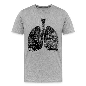 Poumons - T-shirt bio Premium Homme - gris chiné - Devant - Damien (186cm)