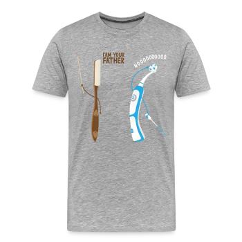 Ich bin dein Vater - Männer Premium Bio T-Shirt - Grau meliert - Vorne - Damien (186cm)