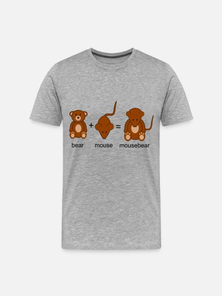 Mausebär - Männer Premium Bio T-Shirt - Grau meliert