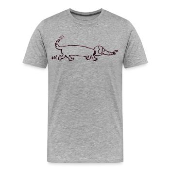 drôle teckel, teckel, chien, teckel - T-shirt bio Premium Homme - gris chiné - Devant - Damien (186cm)