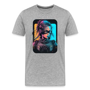 Futuristic Girl das ausgezeichnete Geburtstagsgeschenk für - Männer Premium Bio T-Shirt - Grau meliert - Vorne - Damien (186cm)