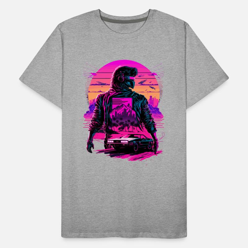 Futuristic Synthwave Men's Premium Organic T-Shirt