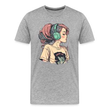 Lofi Beats - Men's Premium Organic T-Shirt - heather grey - Front - Damien (186cm)