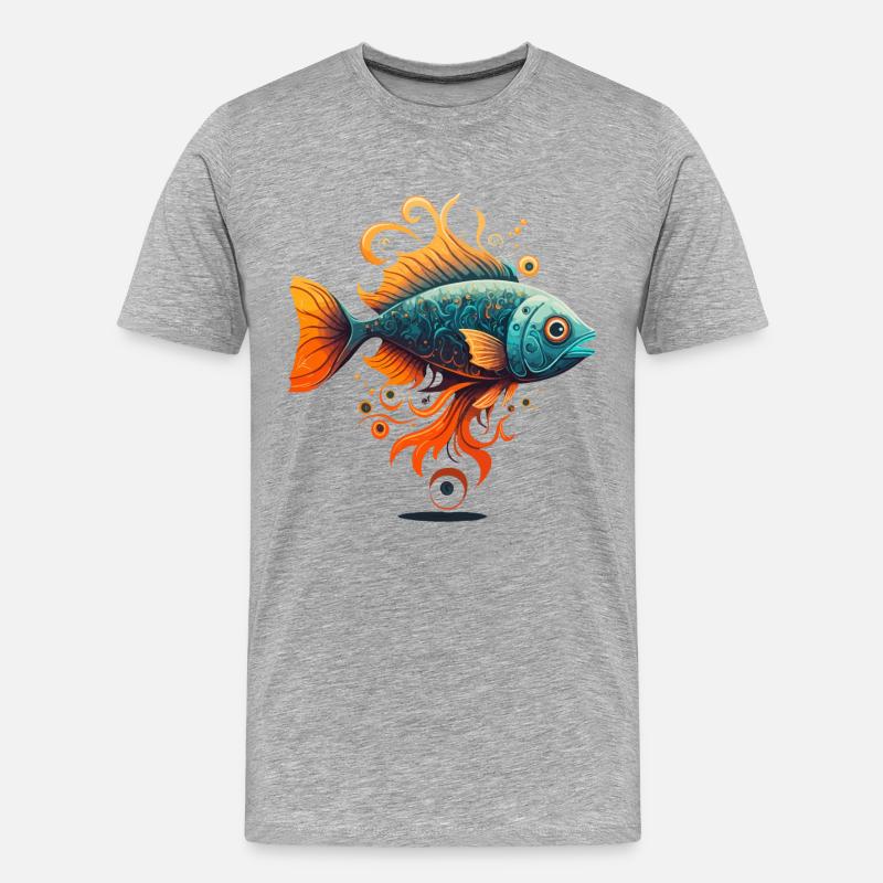 Drachenfisch - Männer Premium Bio T-Shirt - Grau meliert