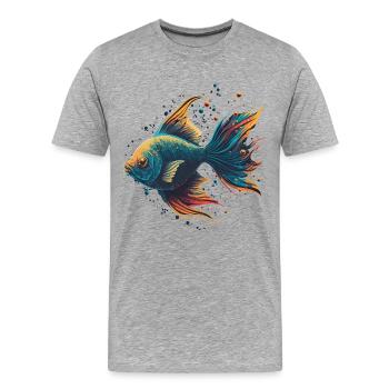 Bar - T-shirt bio Premium Homme - gris chiné - Devant - Damien (186cm)