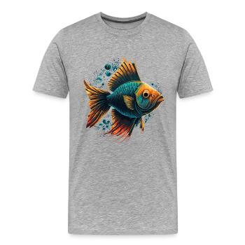 Tiefsee-Kreatur - Männer Premium Bio T-Shirt - Grau meliert - Vorne - Damien (186cm)