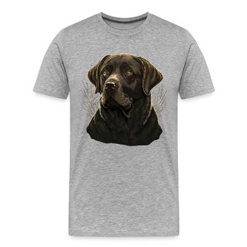 Verhalten Labrador Retriever - Männer Premium Bio T-Shirt - Grau meliert - Vorne - Damien (186cm)