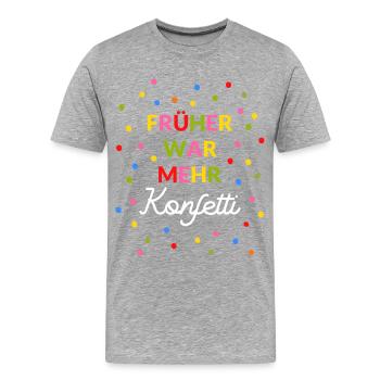 Konfetti Karneval Fasching Kostüm lustig bunt - Männer Premium Bio T-Shirt - Grau meliert - Vorne - Damien (186cm)