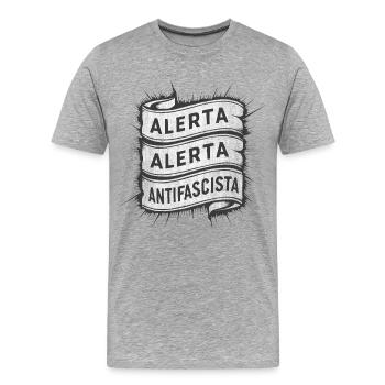 Alerta Alerta Antifascista Antifascist - Men's Premium Organic T-Shirt - heather grey - Front - Damien (186cm)