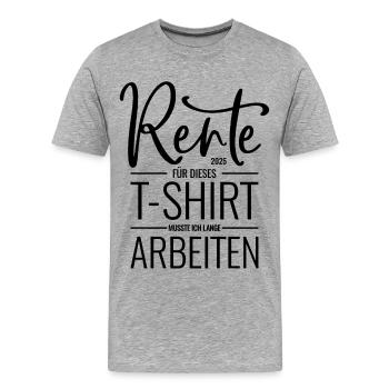 Rente 2025 T Shirt - Männer Premium Bio T-Shirt - Grau meliert - Vorne - Damien (186cm)