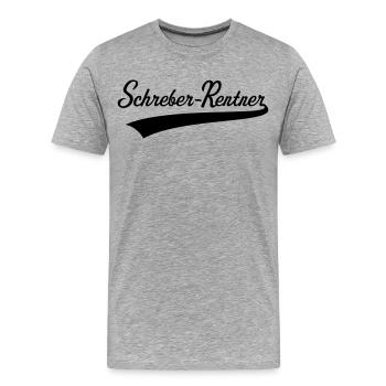 Schreber-Rentner (Rentner / Schrebergärtner / B) - Männer Premium Bio T-Shirt - Grau meliert - Vorne - Damien (186cm)