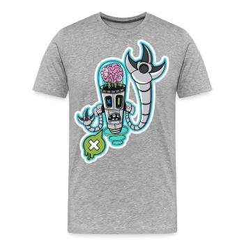 Gehirnmaschine - Männer Premium Bio T-Shirt - Grau meliert - Vorne - Damien (186cm)