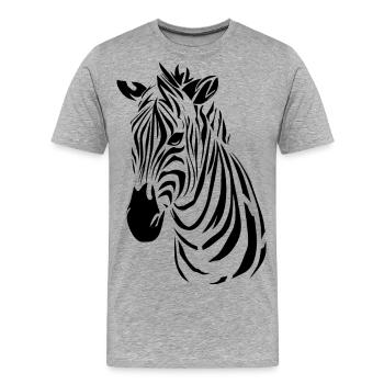 Zebra - Men's Premium Organic T-Shirt - heather grey - Front - Damien (186cm)