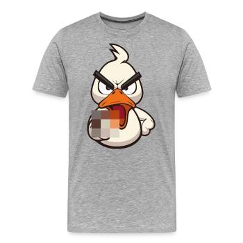 Duck You! Funny duck censored with middle finger - Men's Premium Organic T-Shirt - heather grey - Front - Damien (186cm)