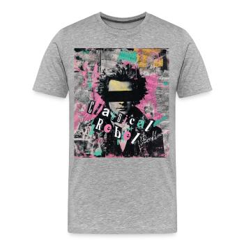 Beethoven Klassische Rebel Punk Kunst Collage - Männer Premium Bio T-Shirt - Grau meliert - Vorne - Damien (186cm)