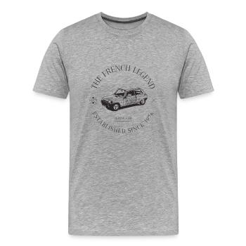  R5 FRENCH CAR - T-shirt bio Premium Homme - gris chiné - Devant - Damien (186cm)