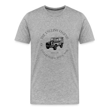 LAND ROVER ENGLISH CAR - T-shirt bio Premium Homme - gris chiné - Devant - Damien (186cm)