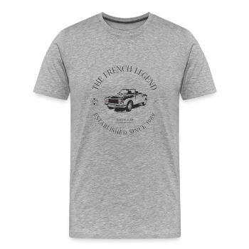 304 COUPE FRENCH CAR - T-shirt bio Premium Homme - gris chiné - Devant - Damien (186cm)