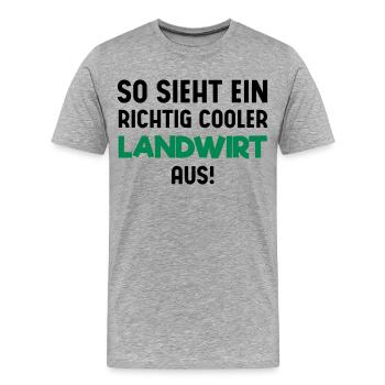 Cooler Landwirt - Männer Premium Bio T-Shirt - Grau meliert - Vorne - Damien (186cm)