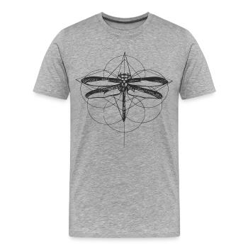 Libelle - Männer Premium Bio T-Shirt - Grau meliert - Vorne - Damien (186cm)