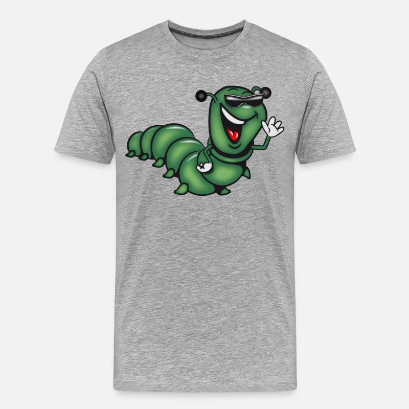 caterpillar hat funny - Men's Premium Organic T-Shirt - heather grey