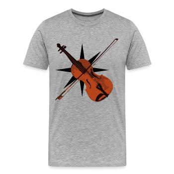 Violon violon vintage symphonie boussole école de musique - T-shirt bio Premium Homme - gris chiné - Devant - Damien (186cm)
