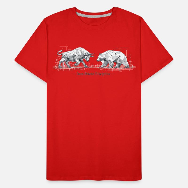 Bull & Bear Low Poly: Data-Driven Discipline Ar Men's Premium Organic T-Shirt