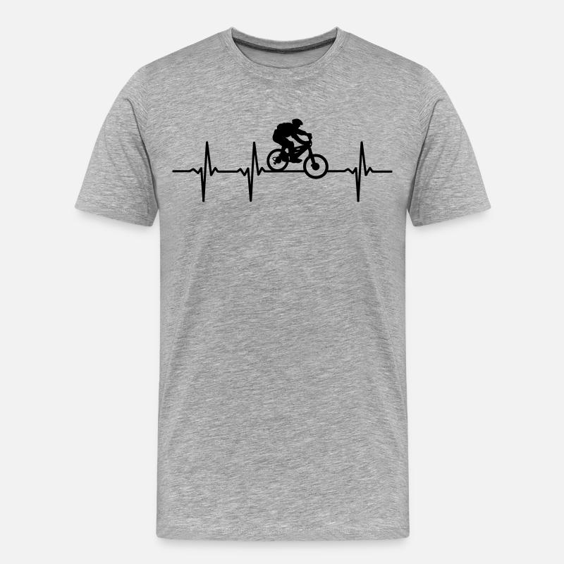 Biker Puls - Männer Premium Bio T-Shirt - Grau meliert