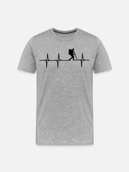 Hiking ECG - Men's Premium Organic T-Shirt - heather grey