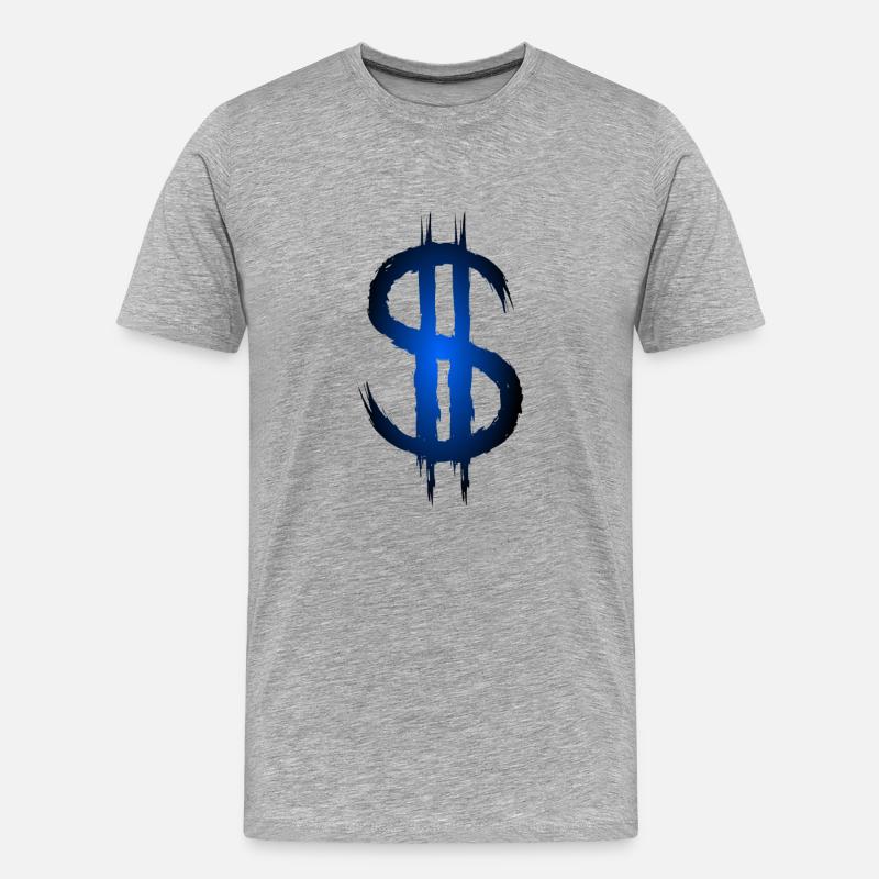 Dollarzeichen Dollar Geld Symbol - Männer Premium Bio T-Shirt - Grau meliert