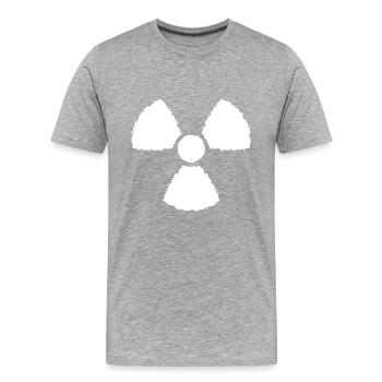 Nuklear Symbol Zeichen - Männer Premium Bio T-Shirt - Grau meliert - Vorne - Damien (186cm)