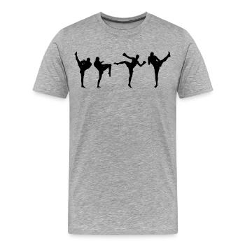 Kickboxer - Men's Premium Organic T-Shirt - heather grey - Front - Damien (186cm)