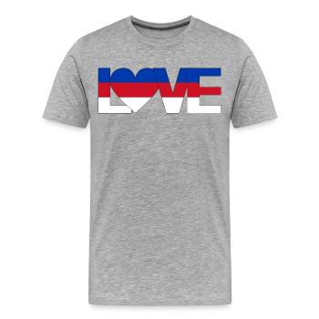 love Sorbs Lusatia Upper Lusatia Home with heart - Men's Premium Organic T-Shirt - heather grey - Front - Damien (186cm)