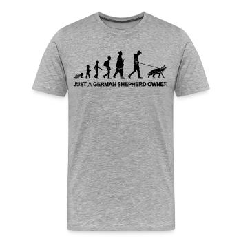 Nur ein Schäferhund Besitzer - Männer Premium Bio T-Shirt - Grau meliert - Vorne - Damien (186cm)