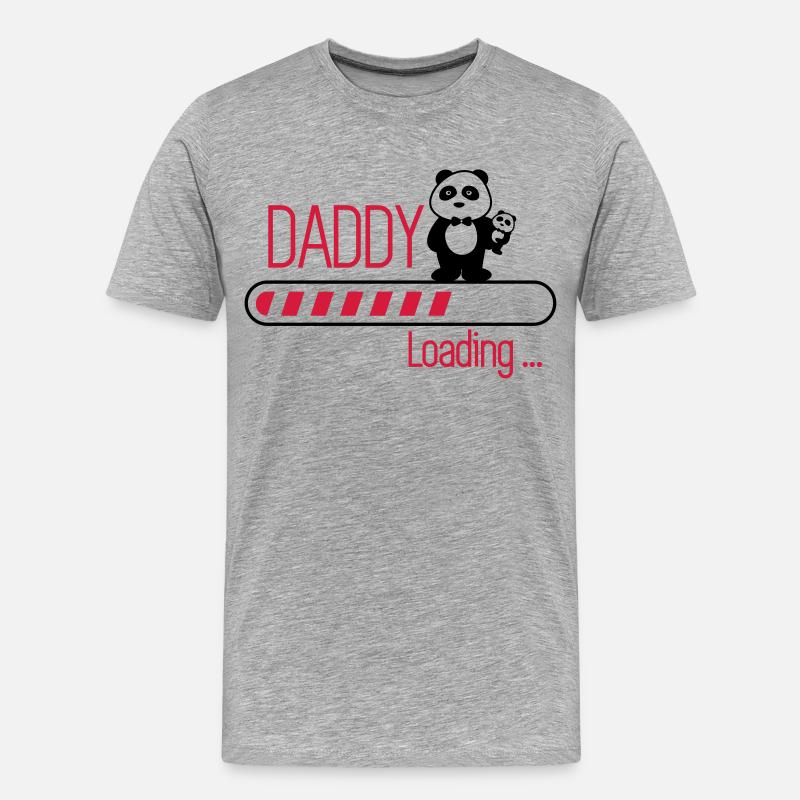daddy loading - Männer Premium Bio T-Shirt - Grau meliert